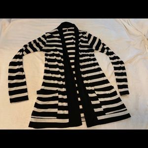 Black/white striped cardigan